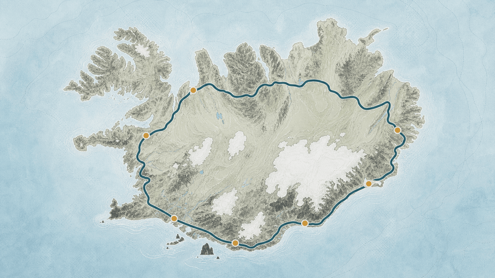 Illustrated route map for Iceland in 7 days: a first-timer's Ring Road rhythm
